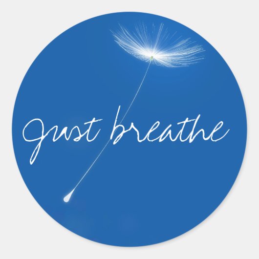 Just breathe - Dandelions floating Ronde Sticker (Voorkant)