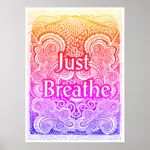 Just Breathe – Kalmerende Mandala-Geïnspireerd Poster