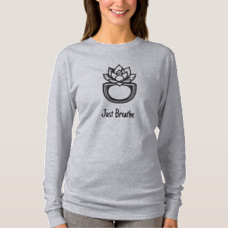 Just Breathe Minimalistische Succulente Lotus Graf T-shirt