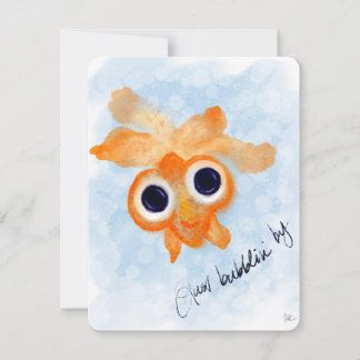Just Bubblin By Watercolor Goldfish Flat Notecard Notitiekaartje