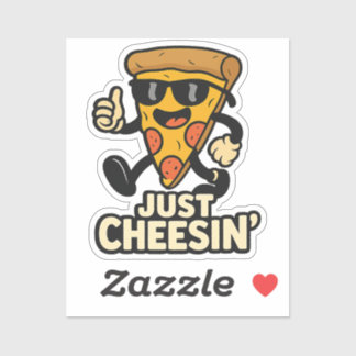 Just Cheesin' Funny Pizza Sleutelhanger - Schattig Sticker