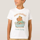 Just Chillin' - Schattigee Capybara in bad T-shirt (Voorkant)