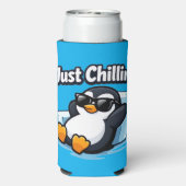 JUST CHILLING PINGUIN Throw Pillow (Seltzer Achterkant)