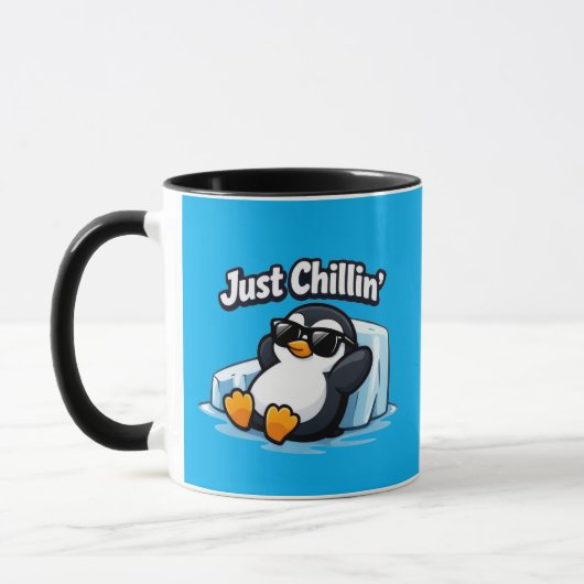 JUST CHILLING PINGUIN Throw Pillow Mok (Links)