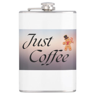 "Just Coffee" quote, kolf, humor, feestdagen Heupfles