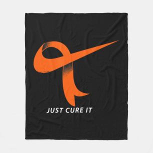 Just Cure It Orange Ribbon Leukemia Awareness Fleece Deken