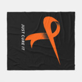 Just Cure It Orange Ribbon Leukemia Awareness Fleece Deken (Voorkant (Horizontaal))