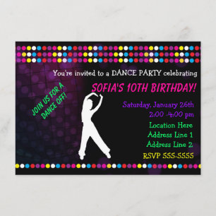 Just Dance-feest Disco-bal uitnodiging