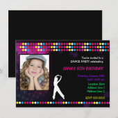 Just Dance Party Disco Ball Photo Party Uitnodigin Kaart (Voorkant / Achterkant)