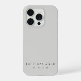 Just Engaged Minimalist Typography Dove Grey iPhone 15 Pro Hoesje