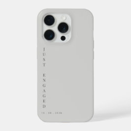 Just Engaged Minimalist Typography Dove Grey iPhone 15 Pro Hoesje