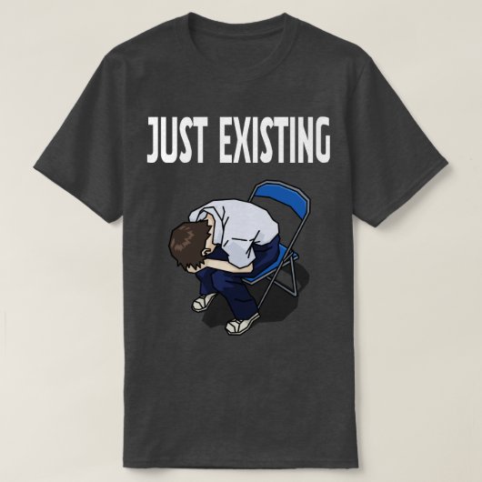 Just Existing Mood Black T-Shirt (Design voorkant)