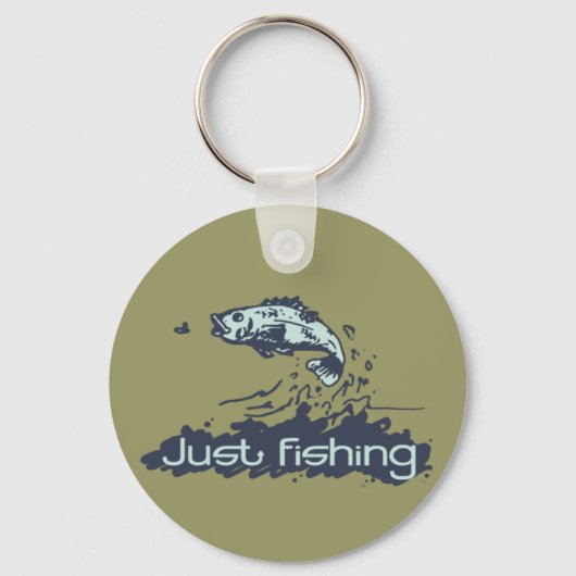 "Just fish" Khaki green sleutelhanger (Voorkant)