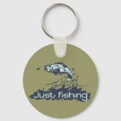 "Just fish" Khaki green sleutelhanger (Achterkant)
