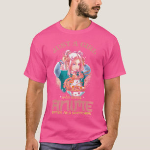 Just Girl houdt van anime-rammen die Japanse cups T-shirt