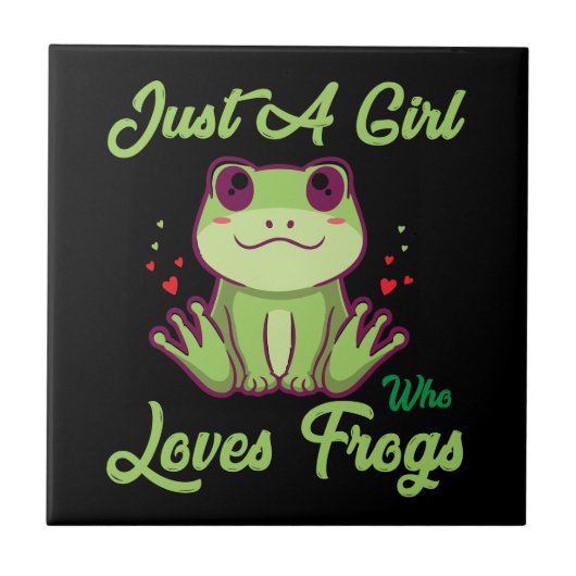Just-Girl-Who-Loves-Frogs Design Tegeltje (Voorkant)