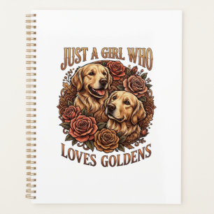 Just Girl Who Loves Goldens Dog Roses_1