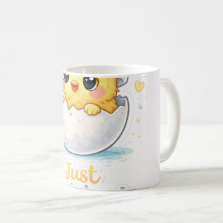 Just Hatched Cute Baby throw pillow Koffiemok
