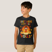 Just Here For The Rolls Funny Thanksgiving Dinner  T-shirt (Voorkant volledig)