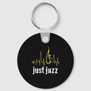 Just Jazz Cool Saxofoon Heartbeat Muziek Sleutelhanger
