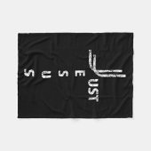 Just Jesus Minimal Cross Back Design For Christian Fleece Deken (Voorkant (Horizontaal))