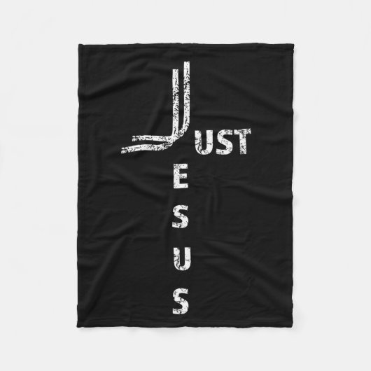 Just Jesus Minimal Cross Back Design For Christian Fleece Deken (Voorkant)