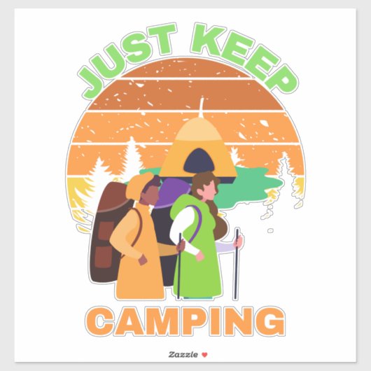JUST KEEP CAMPING STICKER (Vel)
