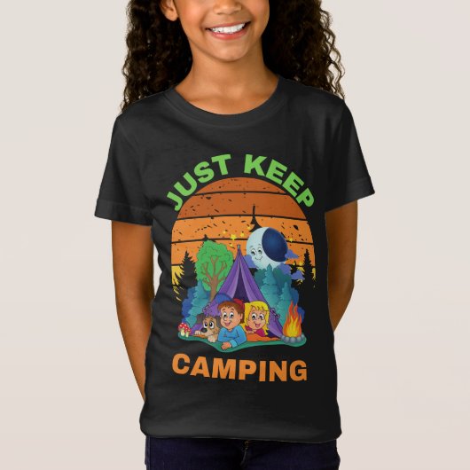 JUST KEEP CAMPING T-SHIRT (Voorkant)