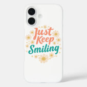 "Just Keep Smiling" with Cheerful Daisies Case-Mate iPhone Case (Achterkant)