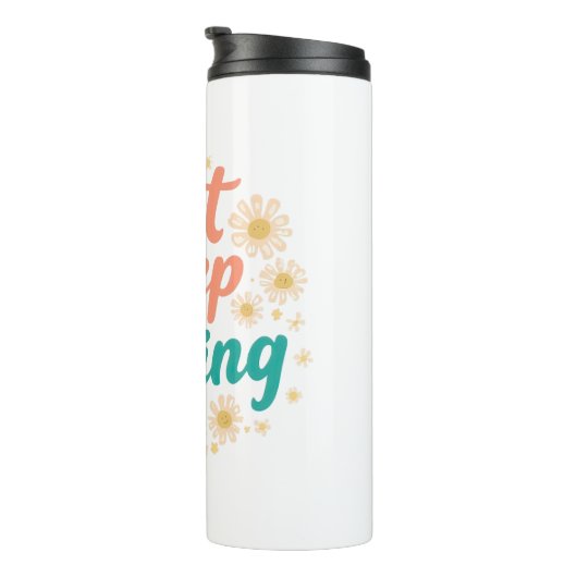 "Just Keep Smiling" with Cheerful Daisies Thermosbeker (Geroteerd rechts)