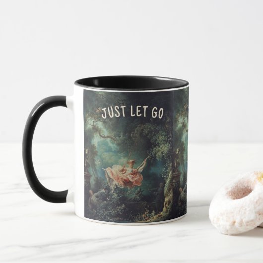 Just Let Go! Fragonard Mug - Custom Name Mok (Met donut)