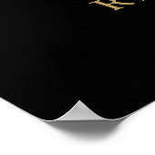 Just Love Black And Gold Mariage Affiche de bienve (Coin)