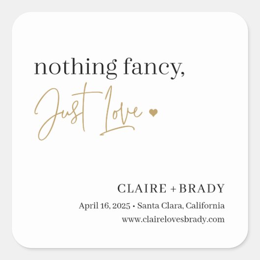 Just Love EDITABLE COULEUR Stickers de mariage (Devant)