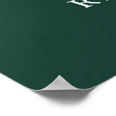 Just Love Emerald Green Mariage Affiche de bienven (Coin)