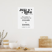 Just Love Retro Mariage Affiche de bienvenue (Cuisine)