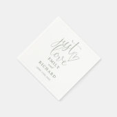 Just Love Script Elegant Sage Green Wedding Servet (Hoek)