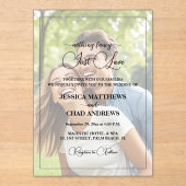 Just Love Text Overlay Photo Wedding Acryl Uitnodigingen (Voorkant)