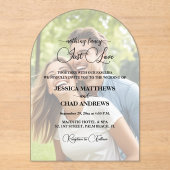 Just Love Text Overlay Photo Wedding  Acryl Uitnodigingen (Voorkant)