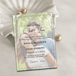 Just Love Text Overlay Photo Wedding Kaart