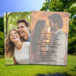 Just Love Text Overlay Photo Wedding Kaart