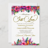 Just Love Tropical Garden Floral QR Code Wedding Kaart (Voorkant)
