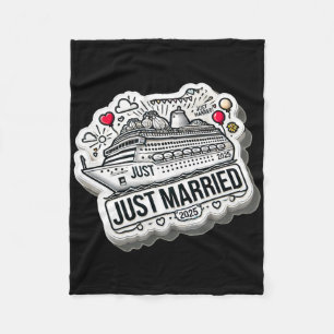 Just Married 2025 Trouwringen Matching paar NE Fleece Deken