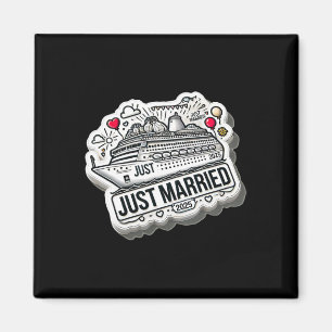 Just Married 2025 Trouwringen Matching paar NE Magneet
