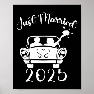 Just Married 2025 Trouwringen Matching paar NE Poster