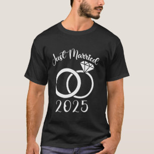 Just Married 2025 Trouwringen Matching paar NE T-shirt