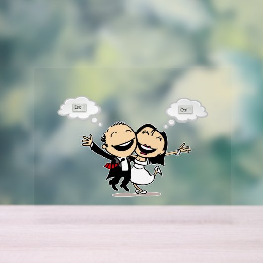 Just married acryl bord (Neutraal)