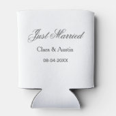 Just Married add couple name date year wedding sim Blikjeskoeler (Achterkant)