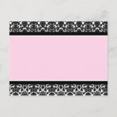 Just Married Announcement Briefkaarten Pink Damask (Achterkant)