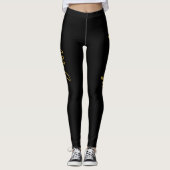 Just Married Black & Gold Faux Folie Yoga Broek Leggings (Voorkant)