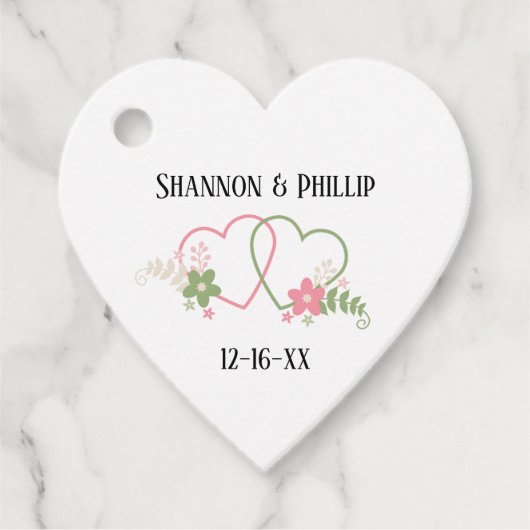 Just Married Bride & Groom Names Wedding Date Bedankjes Labels (Voorkant)